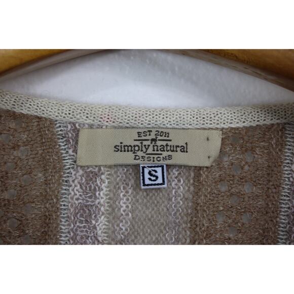 Simply Natural Cardigan Alpaca Long Sleeve Sweater Gray Brown Peru Size S - Picture 11 of 13